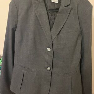 Van Heusen Women's Dark Gray Two-Button Blazer and Skirt Suit